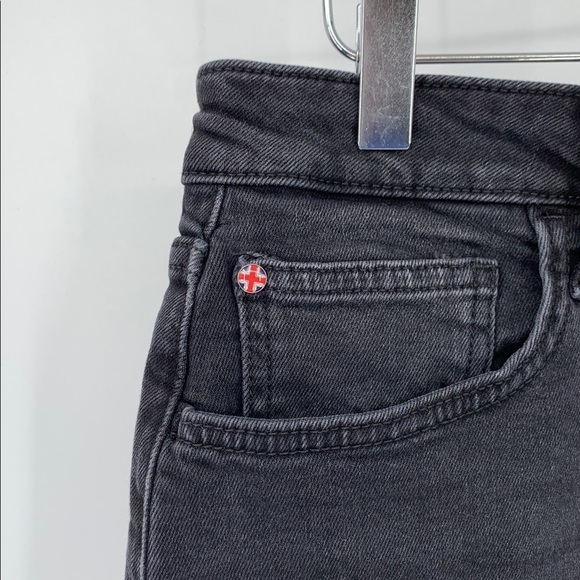 Hudson Relaxed denim shorts Unplugged black jean high rise wide leg women new 29 - Picture 3 of 5